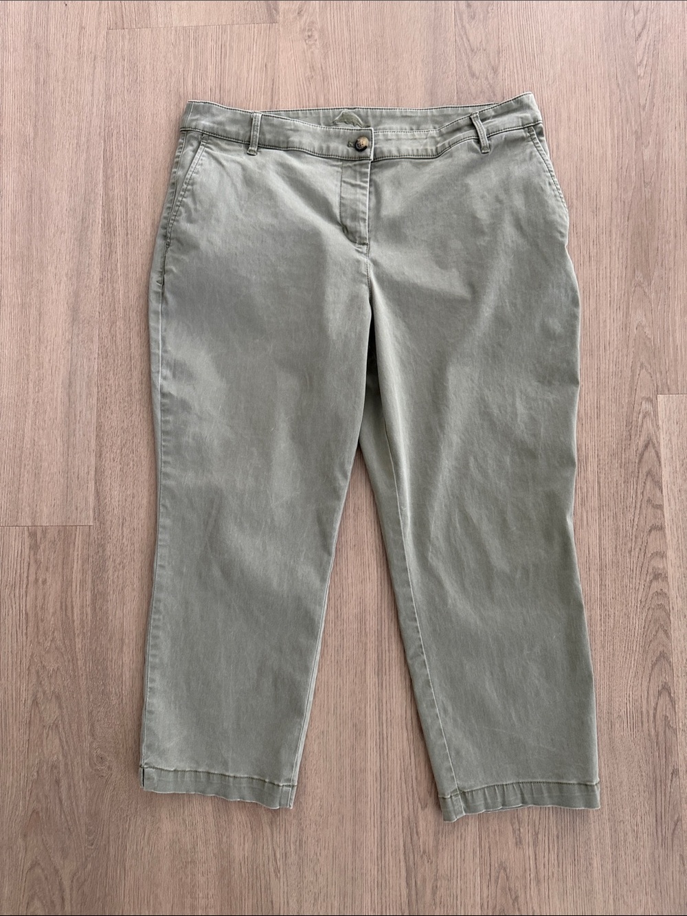 Tommy Bahama Sage Green Cropped Straight-Leg Pants size 14